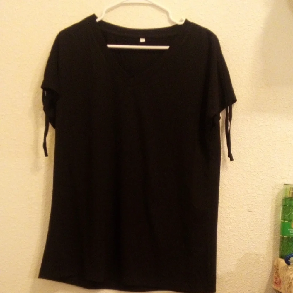 Classic Black V-Neck Women's Top